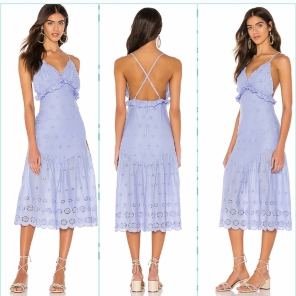 Majorelle  Isla Midi Dress in Periwinkle Blue size medium